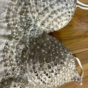 rhinestone cropped bustier bodysuit